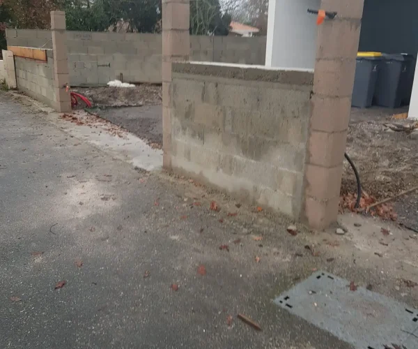 installation clôtures parpaing fait au Bassin d'Arcachon